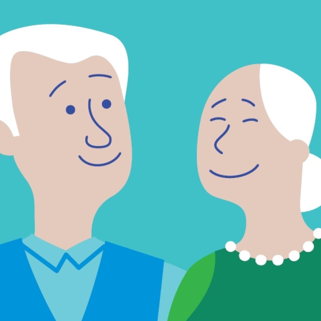 ouder echtpaar, illustratie